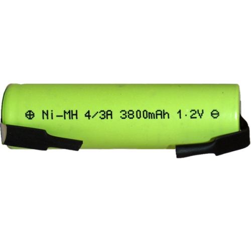 3 x 4/3 A NiMH Batteries with Tabs (3800 mAh)