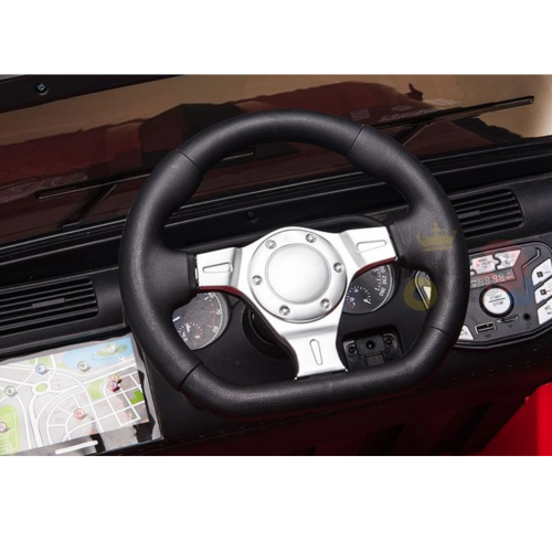 KidsVIP Kids Ride On 24V Battery Powered EVA Big Wheels Truck: Rubber Wheels, 1 Leather Seat, Bluetooth Music Player, Lights, Remote