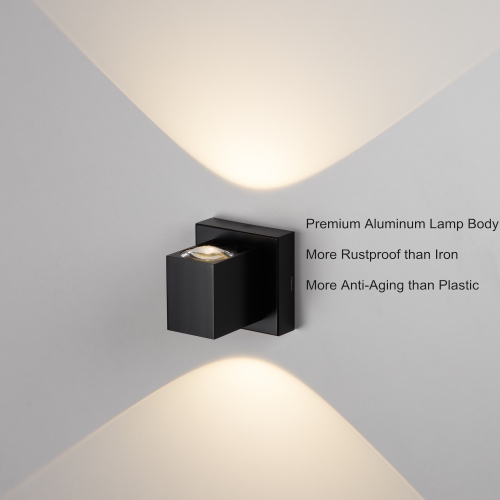 Tubicen LED Dimmable Wall Sconce, Indoor Up Down Wall Lights for Living Room Bedroom, 10W Modern Bright Hallway Stairway Sconce Wall Lighting,