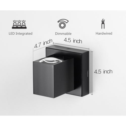 Tubicen LED Dimmable Wall Sconce, Indoor Up Down Wall Lights for Living Room Bedroom, 10W Modern Bright Hallway Stairway Sconce Wall Lighting,