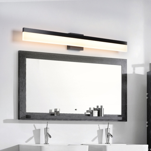 Tubicen Dimmable LED Linear Vanity Light, 17W Black Bathroom Light Fixture Over Mirror, Acrylic Aluminum Bath Wall Sconce Lighting, 35.4 inch