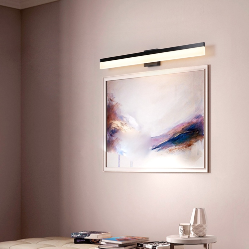 Tubicen Dimmable LED Linear Vanity Light, 17W Black Bathroom Light Fixture Over Mirror, Acrylic Aluminum Bath Wall Sconce Lighting, 35.4 inch