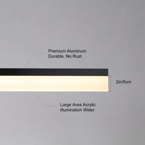 Tubicen Dimmable LED Linear Vanity Light, 17W Black Bathroom Light Fixture Over Mirror, Acrylic Aluminum Bath Wall Sconce Lighting, 35.4 inch