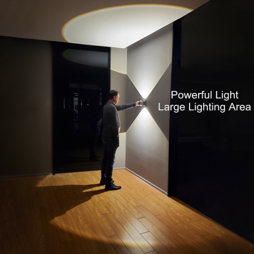 Applique murale à DEL à intensité réglable Tubicen, lampe murale lumineuse intérieure de 10 W vers le haut et le bas, puissante lampe murale en métal