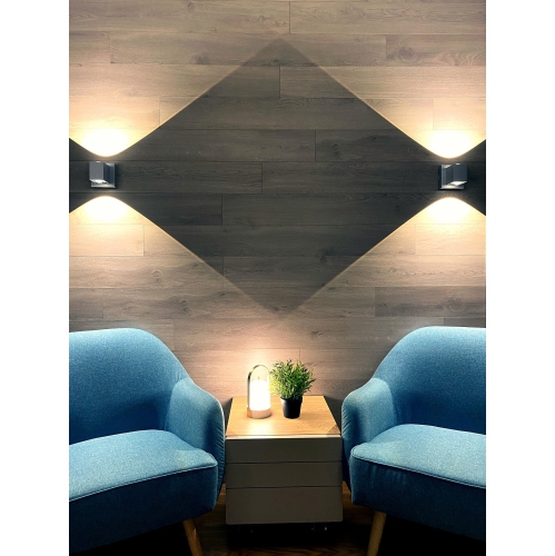 Applique murale à DEL à intensité réglable Tubicen, lampe murale lumineuse intérieure de 10 W vers le haut et le bas, puissante lampe murale en métal