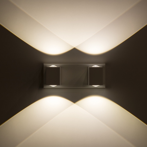 Tubicen 2 Light Wall Sconce Light Up Down, 20W LED Dimmable Bathroom Vanity Light Over Mirror, Modern Indoor Wall Lamp for Bedroom Hallway Stairs,