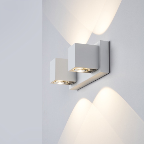 Tubicen 2 Light Wall Sconce Light Up Down, 20W LED Dimmable Bathroom Vanity Light Over Mirror, Modern Indoor Wall Lamp for Bedroom Hallway Stairs,