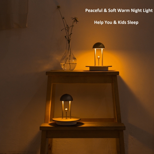 Tubicen Cordless Table Lamp, Rechargeable Battery Operated Lamp, LED Portable Bedside Lamps, Gesture Control with Memory Function, Stepless Dimmable