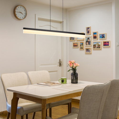 Tubicen LED Linear Pendant Light, 20W LED Dimmable Dining Room Lighting Fixture Hanging, 11.8"-68.9" Height Adjustable, 47.2"L Kitchen Island Pendant