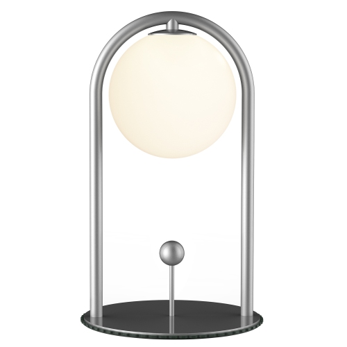 Tubicen Mid Century Table Lamp, Modern Glass Globe Nightstand Lamp, 4-Way LED Dimmable Bedside Desk Lamp, Touch Switch, USB Plug in Living Room Lamp,