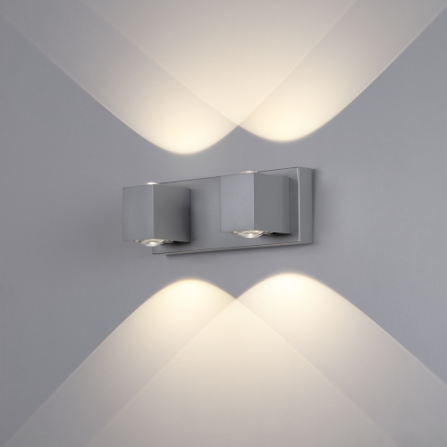 Tubicen 2 Light Wall Sconce Light Up Down, 20W LED Dimmable Bathroom Vanity Light Over Mirror, Modern Indoor Wall Lamp for Bedroom Hallway Stairs,
