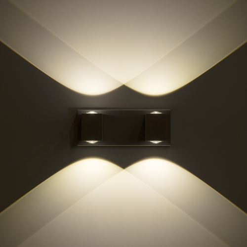 Tubicen 2 Light Wall Sconce Light Up Down, 20W LED Dimmable Bathroom Vanity Light Over Mirror, Modern Indoor Wall Lamp for Bedroom Hallway Stairs,