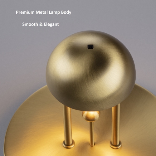 Tubicen Cordless Table Lamp, Rechargeable Battery Operated Lamp, LED Portable Bedside Lamps, Gesture Control with Memory Function, Stepless Dimmable