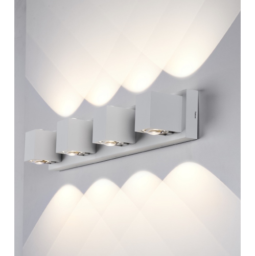 Tubicen 4-Light Bathroom Light Over Mirror, 27.6 inch LED Dimmable Vanity Light, 40W Aluminum Wall Sconce Light Up Down for Living Room Hallway, White