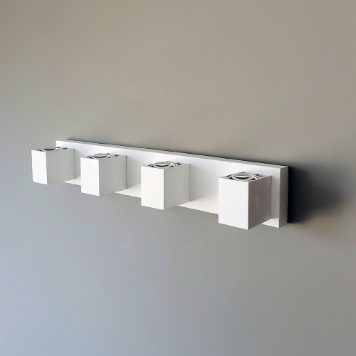 Tubicen 4-Light Bathroom Light Over Mirror, 27.6 inch LED Dimmable Vanity Light, 40W Aluminum Wall Sconce Light Up Down for Living Room Hallway, White