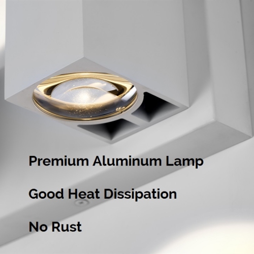 Tubicen 4-Light Bathroom Light Over Mirror, 27.6 inch LED Dimmable Vanity Light, 40W Aluminum Wall Sconce Light Up Down for Living Room Hallway, White