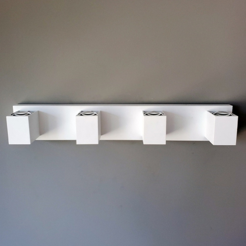 Tubicen 4-Light Bathroom Light Over Mirror, 27.6 inch LED Dimmable Vanity Light, 40W Aluminum Wall Sconce Light Up Down for Living Room Hallway, White