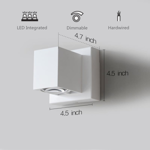 Tubicen 10W LED Dimmable Sconces Wall Lighting, 3000K Modern Bright Wall Lights Up Down, Large Powerful Lighting Area, Indoor LED Wall Sconce Lights