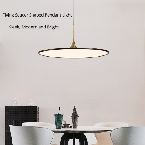 Lampe suspendue Tubien à DEL à intensité réglable, plafonnier D19,7 po, luminaires de salle à manger ultraminces, plafonnier moderne à hauteur