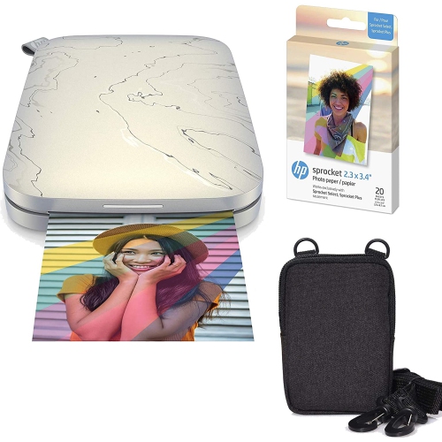 HP  Sprocket Select Portable Instant Photo Printer for Android And Ios Devices (Eclipse) Zink Paper Bundle