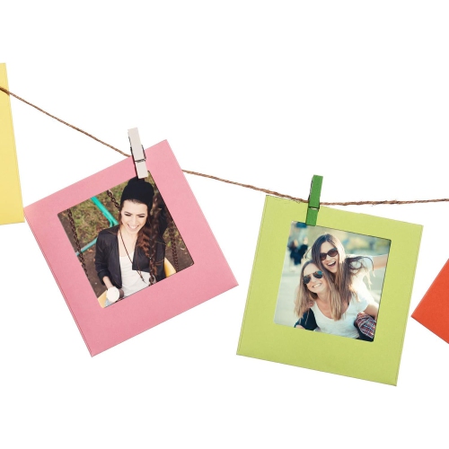 Kodak 2"x3" Premium Zink Photo Paper + Colorful Square Hanging Photo Frames + Photo Album (Compatible Printomatic)