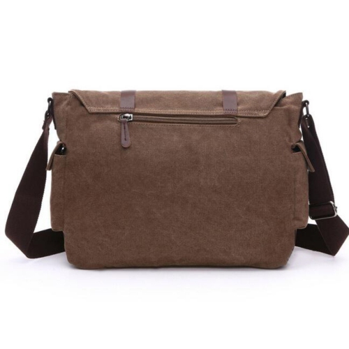 Splurg'd Canvas Laptop bag. Messenger style bag cross body bag. Military look, for ladies or men - Beige