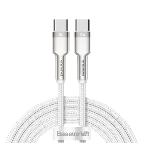 BASESUS  Baseus Cafule Series Metal Data Cable Type-C to Type-C 100W 2M In White