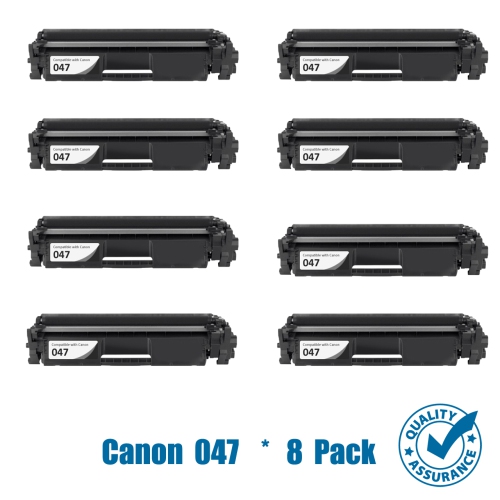 Printer Pro™ 8 Pack Canon 047/Canon-047/canon047/CRG-047/crg047 Compatible Black Toner Cartridge-Canon Printer ImageClass LBP112, ImageClass LBP113w,
