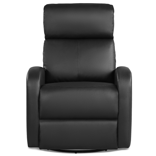 Costway Recliner Chair Swivel Rocker Manual Single Sofa Lounger w/Footrest Gray\Black\Brown