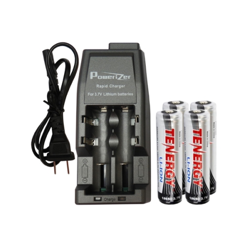 Li-Ion Charger + 4 x Tenergy 18650 3.6v 2600 mAh li-ion w/ PCB