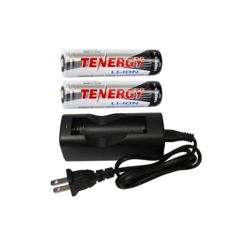Li-Ion Charger + 2 x Tenergy 18650 3.6v 2600 mAh li-ion w/ PCB