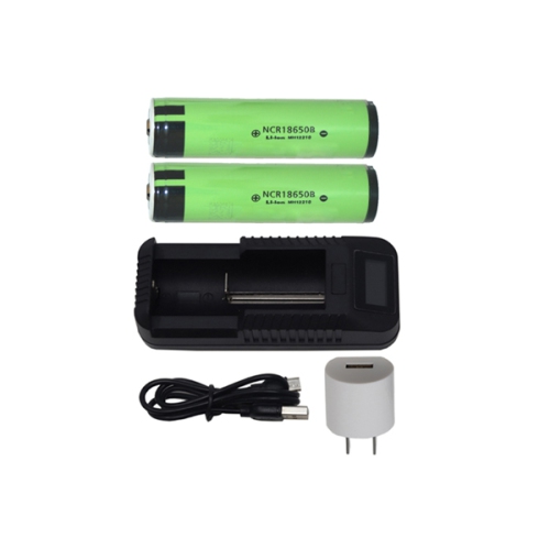 1-Slot Li-Ion Charger w/ LCD Display + 2 x 3.7 Volt Panasonic 18650 Lithium Ion 3400mAh Button Top Batteries