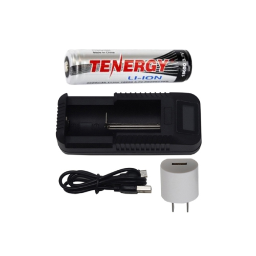 1-Slot Li-Ion Charger w/ LCD Display + Tenergy 18650 3.6v 2600 mAh li-ion w/ PCB