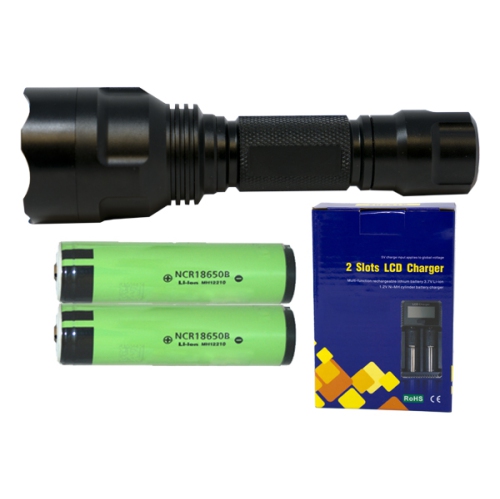 2-Slot Fast Battery Charger + 2 x 3.7 Volt Panasonic 18650 Lithium Ion Button Top Batteries