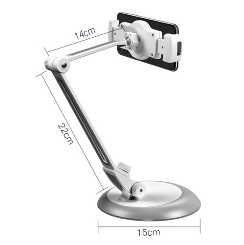 TopSave Universal Phone Holder Portable Bracket Foldable Desktop Bracket 360 Degree Rotation Mobile Adjustable Tablet Phone Stand-White