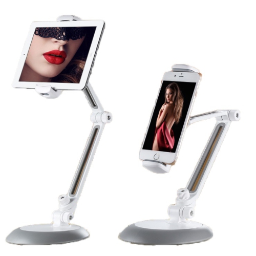 TopSave Universal Phone Holder Portable Bracket Foldable Desktop Bracket 360 Degree Rotation Mobile Adjustable Tablet Phone Stand-White