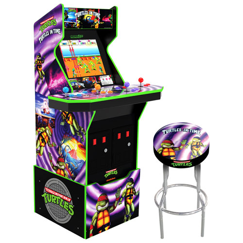Arcade1Up Teenage Mutant Ninja Turtles: Turtles in Time Arcade Machine with Riser & Stool