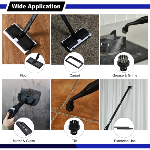 Costway 2000W Heavy Duty Steam Cleaner Mop Multi-Purpose W/19 Accessories Blue