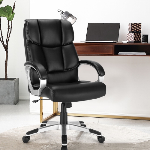 Costway Executive High Back Big & Tall Leather Adjustable Computer Desk Chair