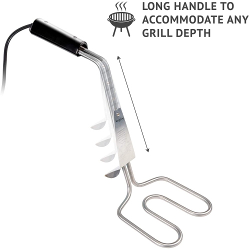 Ivation Premium 500W Electric Charcoal Starter – Quickly & Easily Ignite BBQ Grills Without Lighter Fluid or Matches – Double-Ring Design with