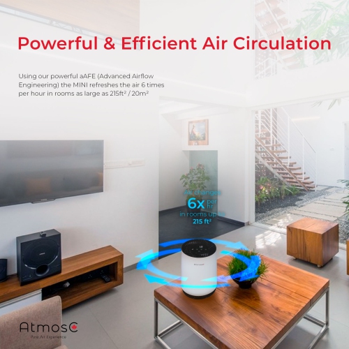 AtmosC Mini - Purificateur d'air HEPA et éliminateur d'odeurs 4-en-1 - Parfait pour les petits et moyens espaces – Filtre HEPA de qualité médicale,