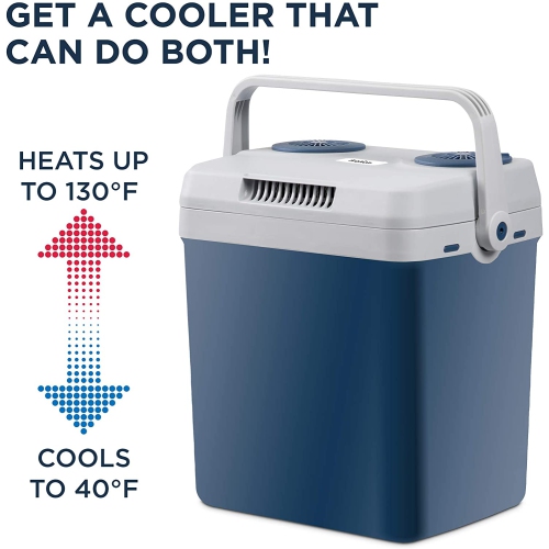 Ivation Electric Cooler & Warmer |27 Quart Portable Thermoelectric Fridge| Includes Carry Handle, 110V AC Home Power Cord & 12V Car Adapter Great for