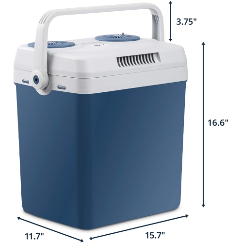 Ivation Electric Cooler & Warmer |27 Quart Portable Thermoelectric Fridge| Includes Carry Handle, 110V AC Home Power Cord & 12V Car Adapter Great for