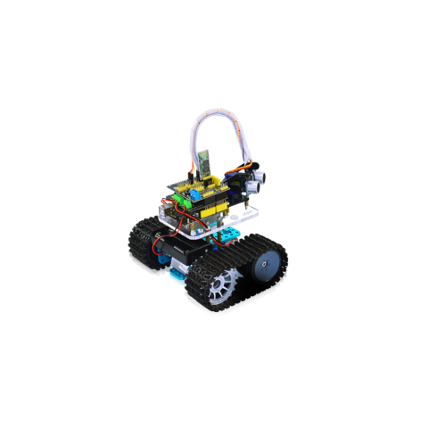 Mini Tank Smart Robot Car - Micro Controller Based On MCU - Ultrasonic Obstacle Avoidance & Bluetooth Remote Control Programmable Robot Toy for Kids