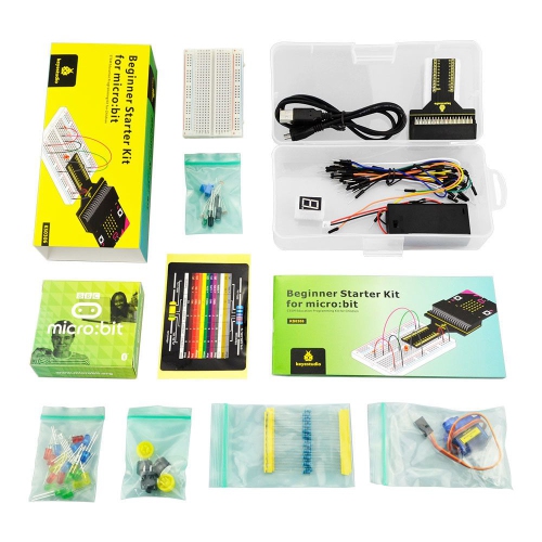 Microbit Beginner’s Starter Kit | Resistors, LEDs, Sensors, LED Segment Display | Perfect kids educational toy for boys and girls ages 2 and up |