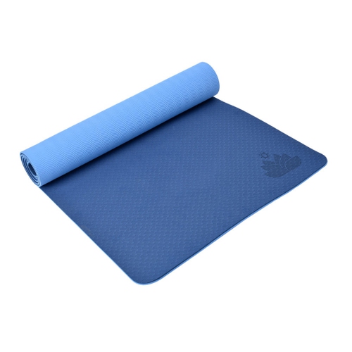 Eco-Friendly TPE Non-Slip Yoga Pilates Fitness Mat with Carrying Bag, 72"x24" - LIVINGbasics™ - Dark Blue