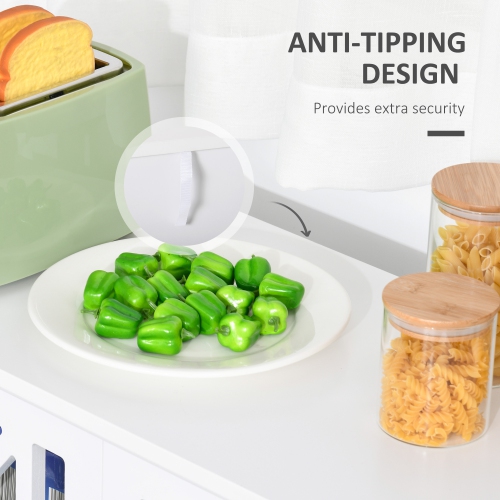 HOMCOM – Armoire de rangement avec portes et tablette Fretwork, buffet autonome moderne, blanc