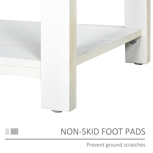 HOMCOM Kitchen Storage Cabinet, 2-Door Free Standing Sideboard Console Table with Bottom Shelf, Entryway, White