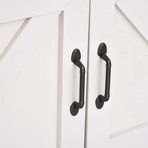 HOMCOM Kitchen Storage Cabinet, 2-Door Free Standing Sideboard Console Table with Bottom Shelf, Entryway, White