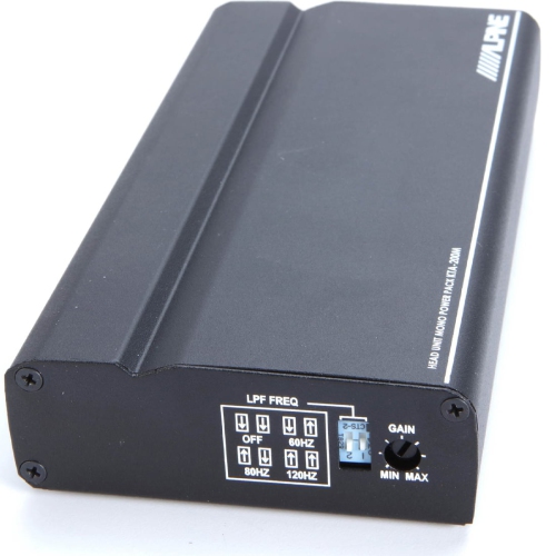 Alpine KTA-200M Compact mono subwoofer amplifier — 200 watts RMS x 1 at 2 or 4 ohms
